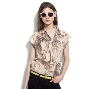 Madewell Safari Print Button down blouse